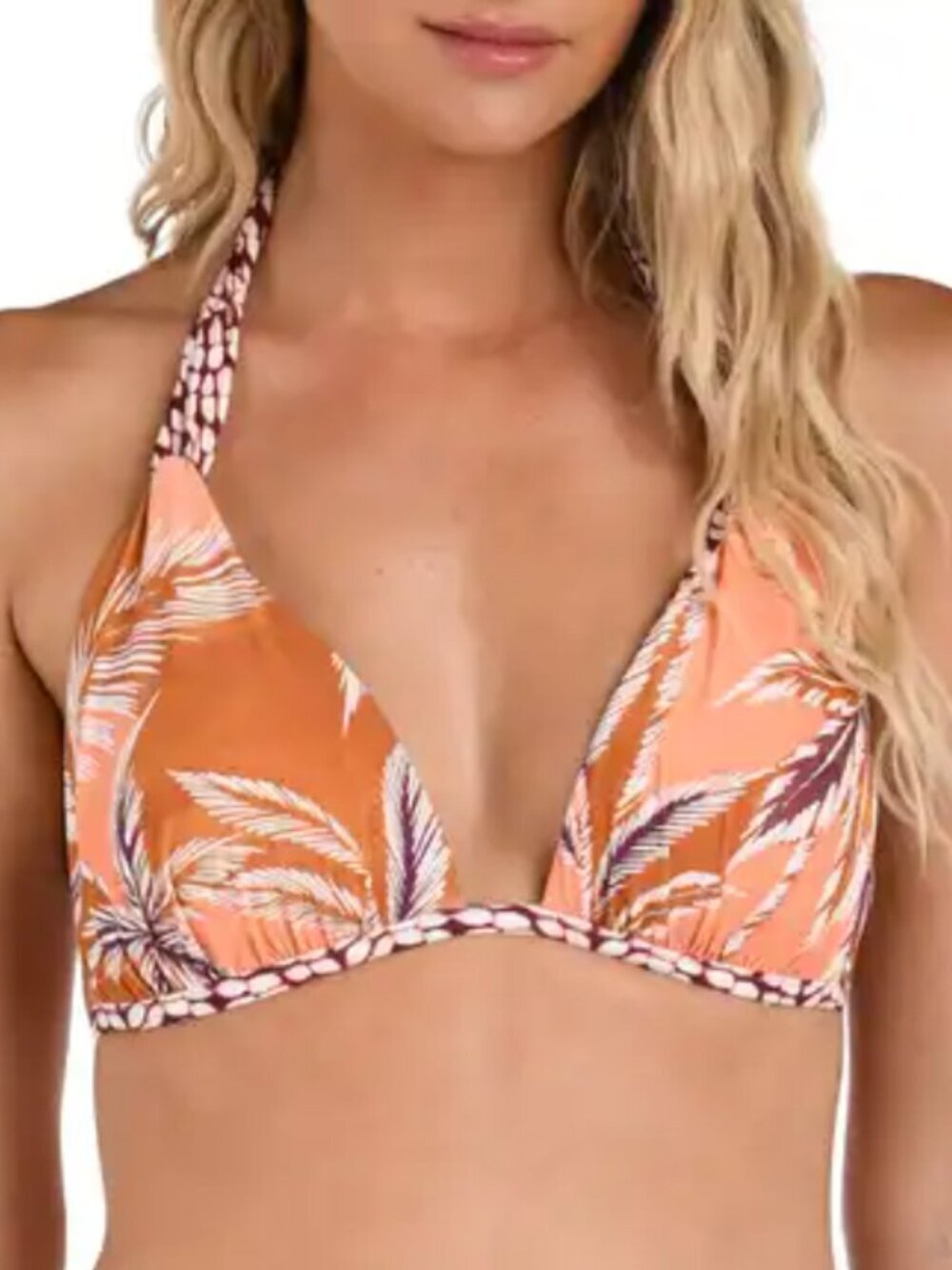 La Blanca Sandy Cove Sienna Reversible Bikini Swim Top Brown Orange sz 8 NWT